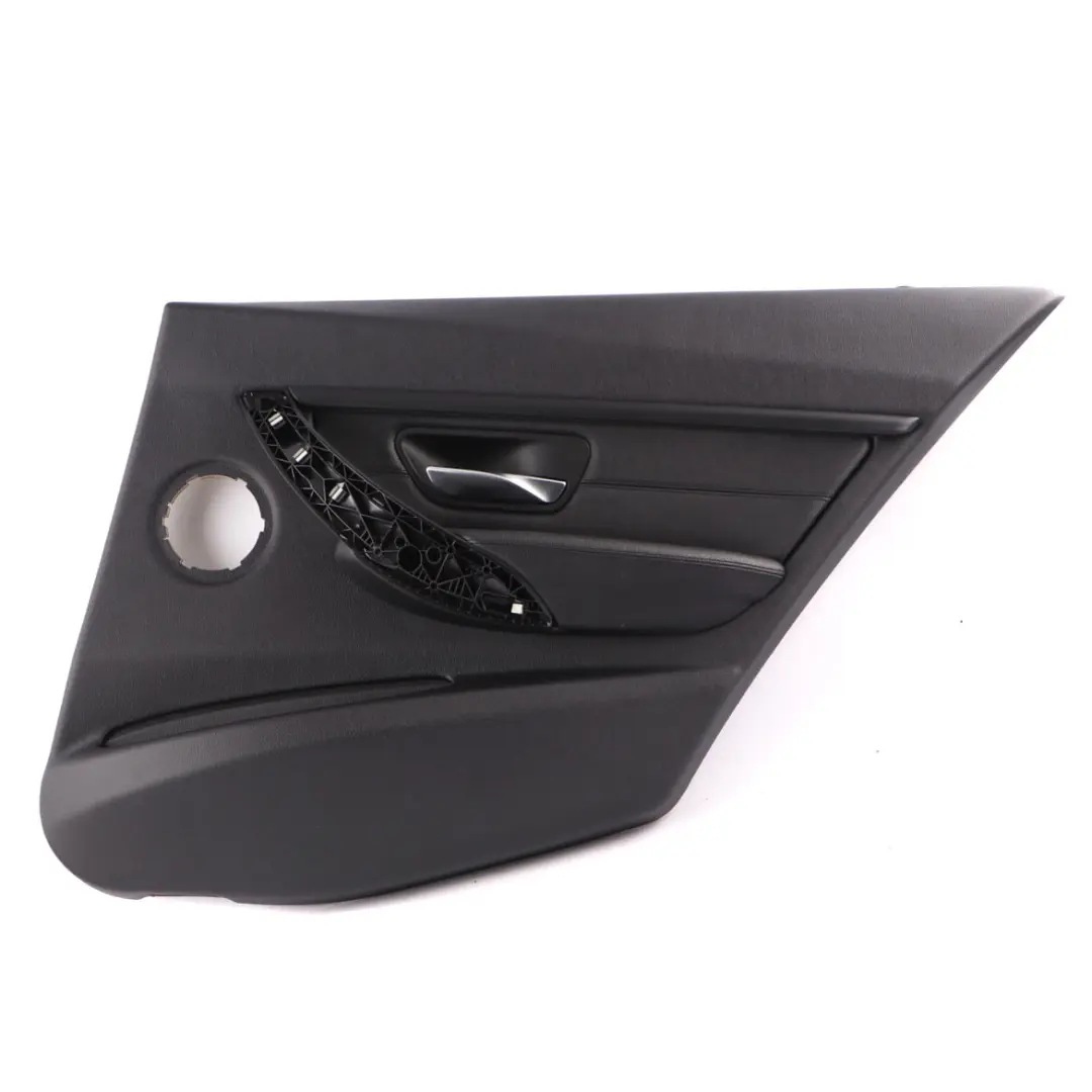 Door Card Rear Right O/S Door Lining Trim Panel Black Leather to BMW F30 F31 with Part number 7280940 BMW F30 F31 Door Card Rear Right O/S Door Lining Trim Panel Black Leather - SKU 7280940-2 - Part number 7280940