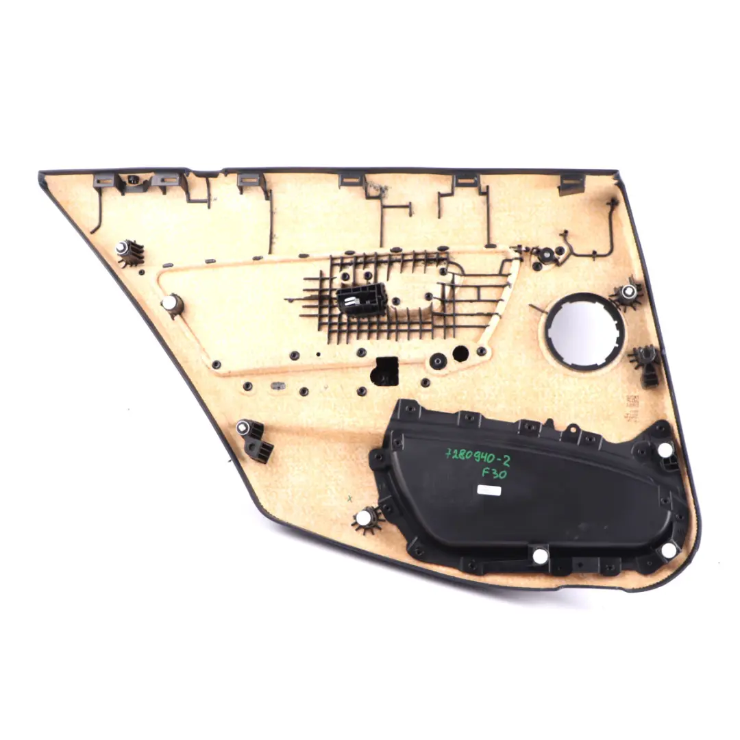 BMW F30 F31 Door Card Rear Right O/S Door Lining Trim Panel Black Leather - SKU 7280940-2 - Part number 7280940