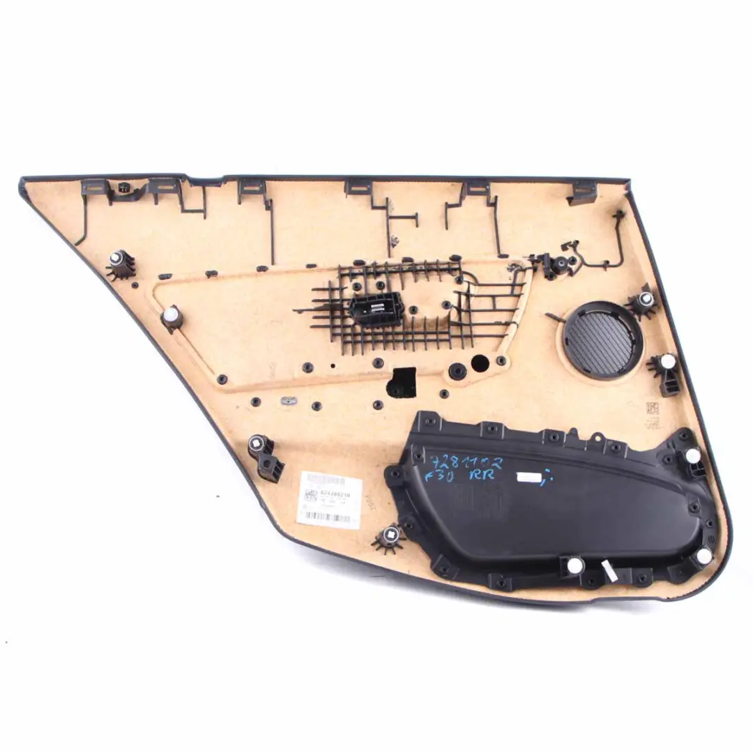 Right O/S Door Card Lining Panel Black Leather to BMW 3 Series F30 F31 Rear with Part number 7280940 BMW 3 Series F30 F31 Rear Right O/S Door Card Lining Panel Black Leather - SKU 7280940 - Part number 7280940