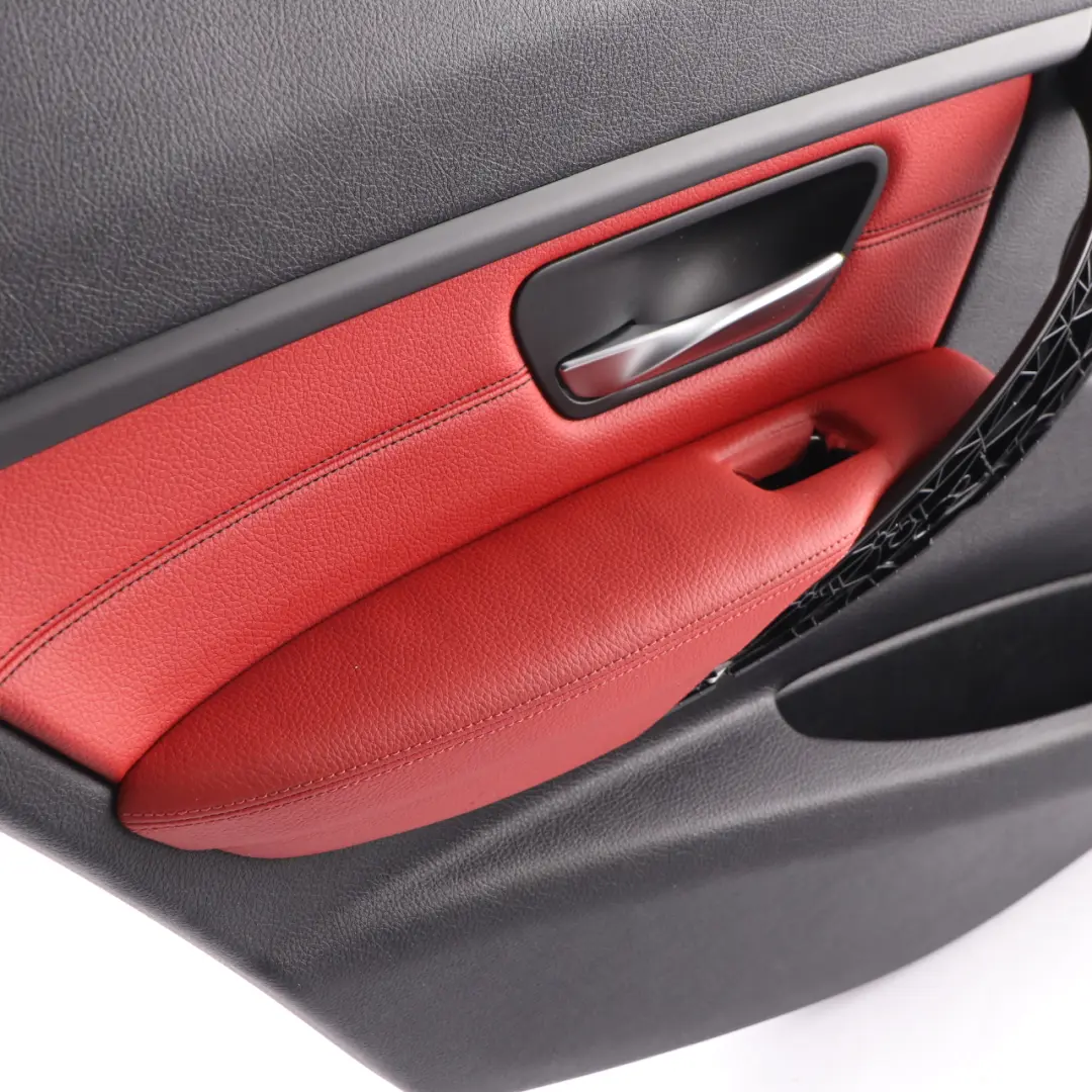 BMW F30 F31 Door Card Rear Left N/S Door Lining Panel Leather Black Red - SKU 7280945 - Part number 7280943