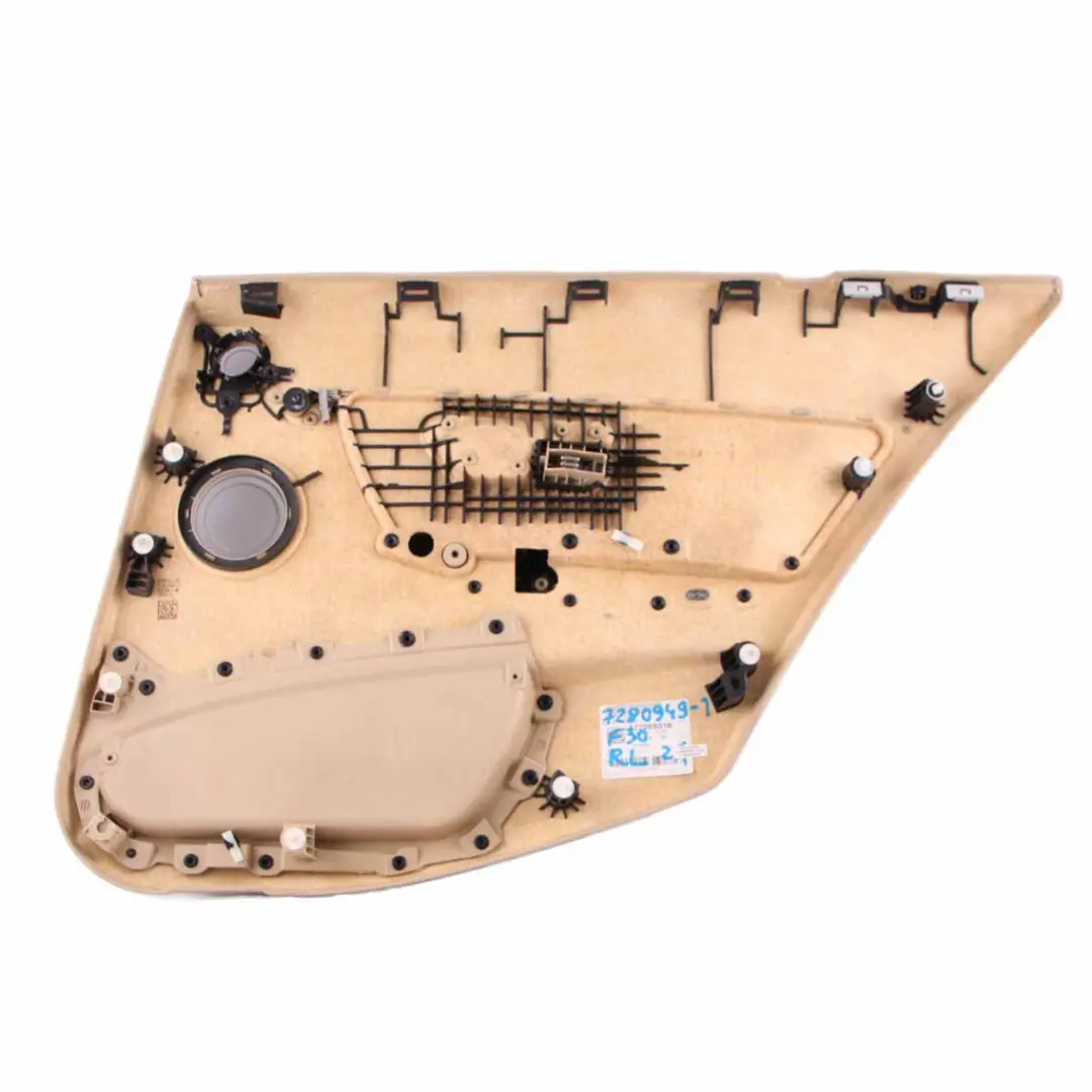 Door Card Rear Left N/S Lining Panel Leather Veneto Beige to BMW F30 F31 with Part number 7280949 BMW F30 F31 Door Card Rear Left N/S Lining Panel Leather Veneto Beige - SKU 7280949-1 - Part number 7280949