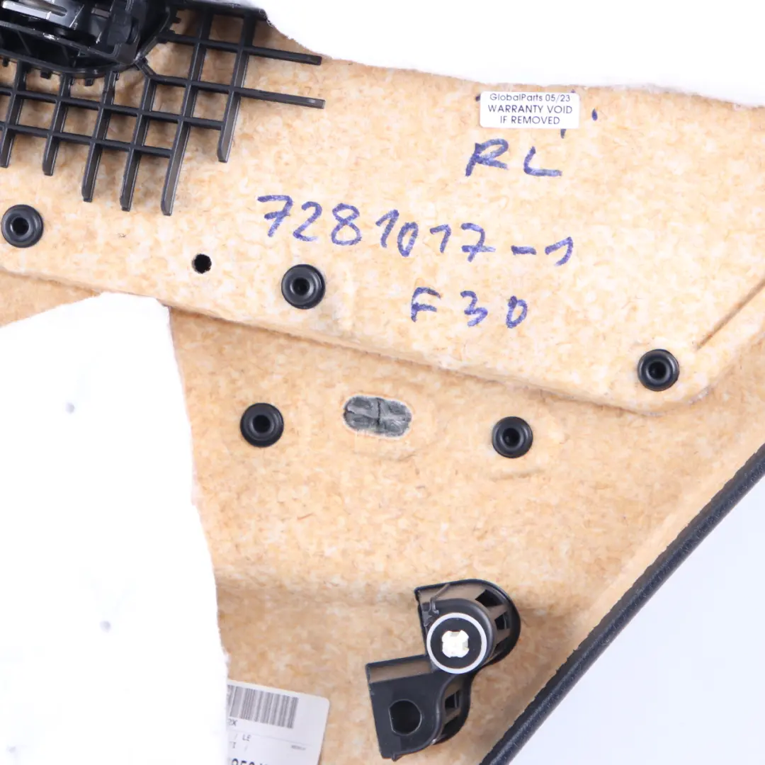 BMW F30 F31 Door Card Rear Left N/S Lining Panel Leather Dakota Black - SKU 7281017-1 - Part number 7281017