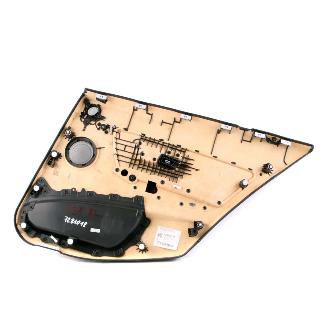 BMW F30 F31 Hinten Links Tür Karte Verkleidung Panel Leder Dakota Schwarz - SKU 7281017 - Teilenummer 7281017