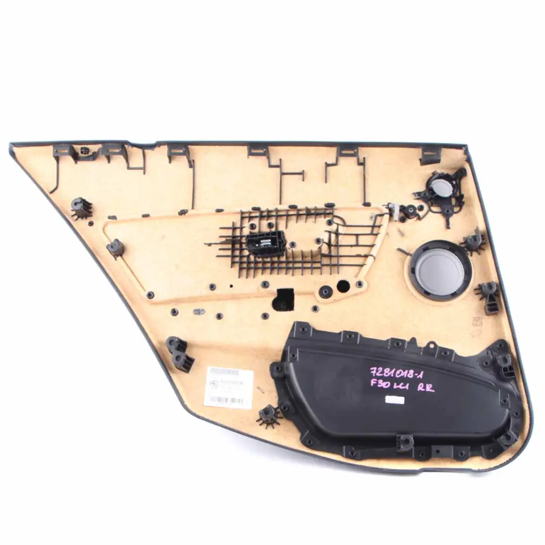 BMW F30 F31 Door Card Rear Right O/S Door Lining Panel Leather Dakota Black - SKU 7281018-1 - Part number 7281018