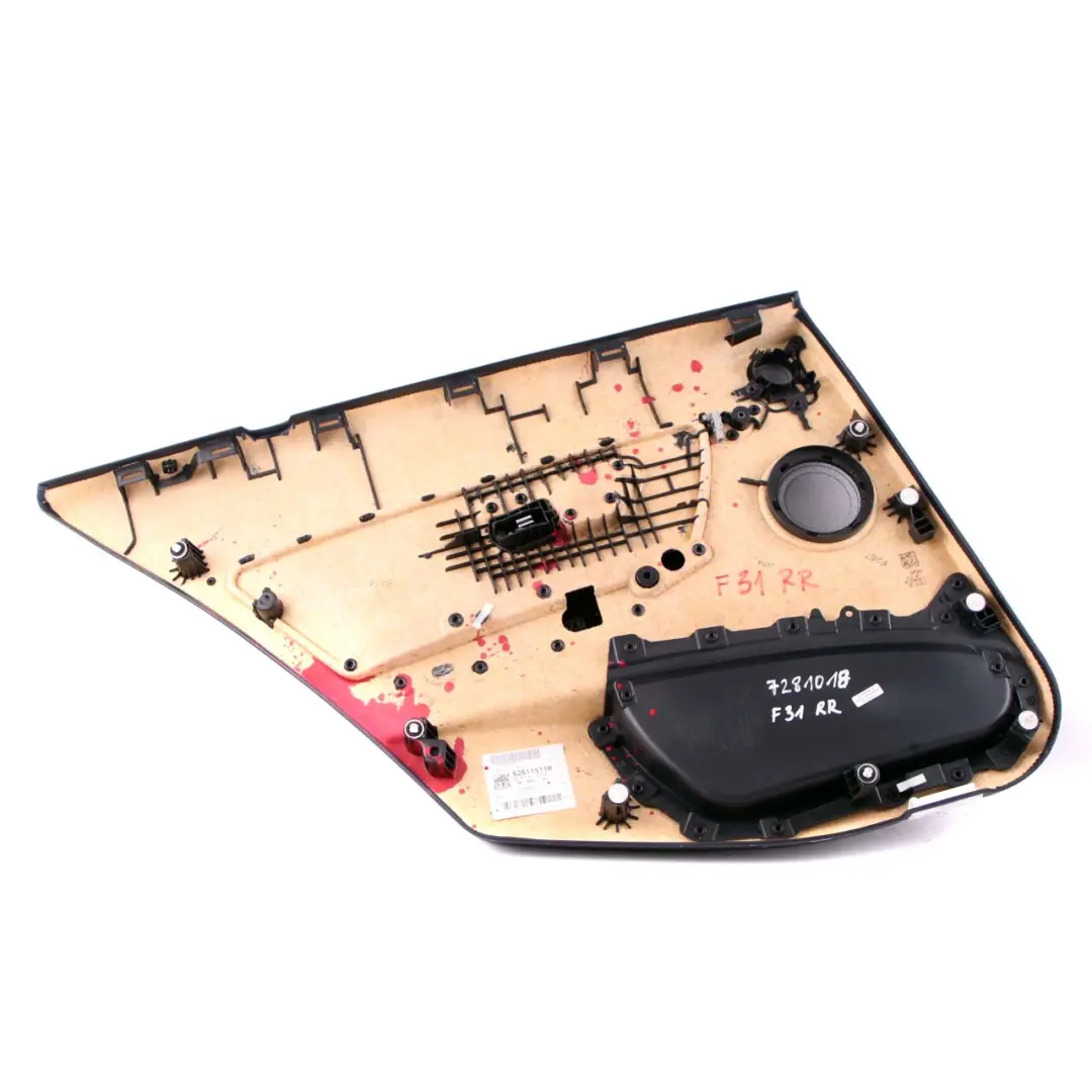 BMW F30 F31 Panneau Doublure Carte Porte Arrière Droite Cuir Noir Dakota - SKU 7281018 - Numéro de pièce 7281018