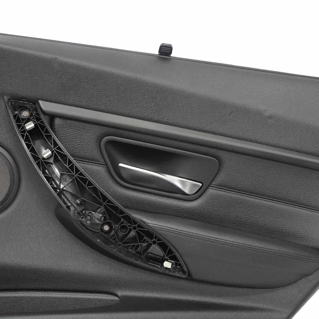 BMW F30 Scheda Porta Posteriore Destra Fodera Pannello Trim Rollo Pelle Nera - SKU 7281102 - Numero di parte 7281102