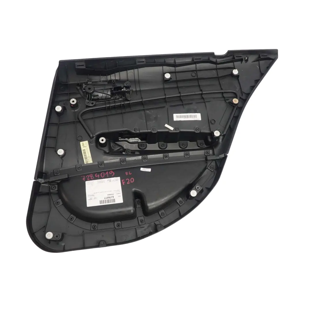 Tarjeta De Puerta Trasera Izquierda Forro Tela Rojo Antracita para BMW F20 con número de pieza 7284019 BMW F20 Tarjeta De Puerta Trasera Izquierda Forro Tela Rojo Antracita - SKU 7284019 - Número de pieza 7284019