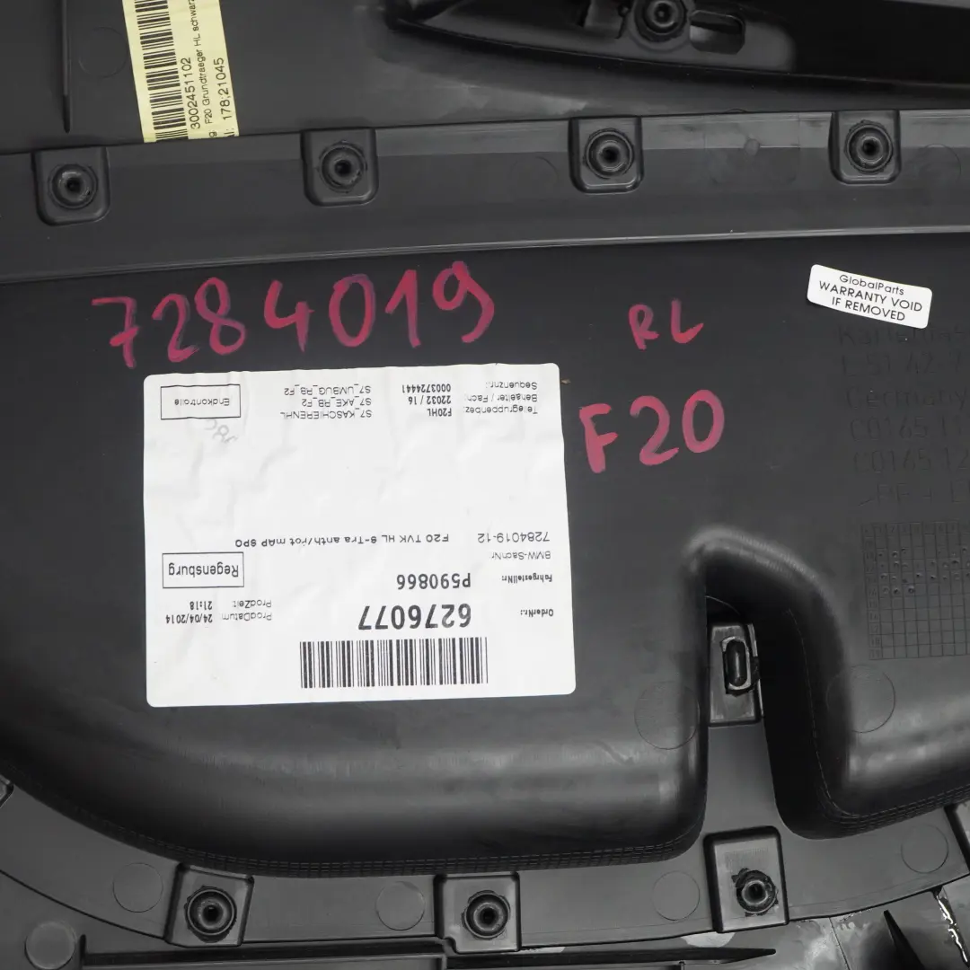 Carte de porte arriere gauche Tissu de doublure rouge anthracite pour BMW F20 à propos du numéro de pièce 7284019 BMW F20 Carte de porte arriere gauche Tissu de doublure rouge anthracite - SKU 7284019 - Numéro de pièce 7284019