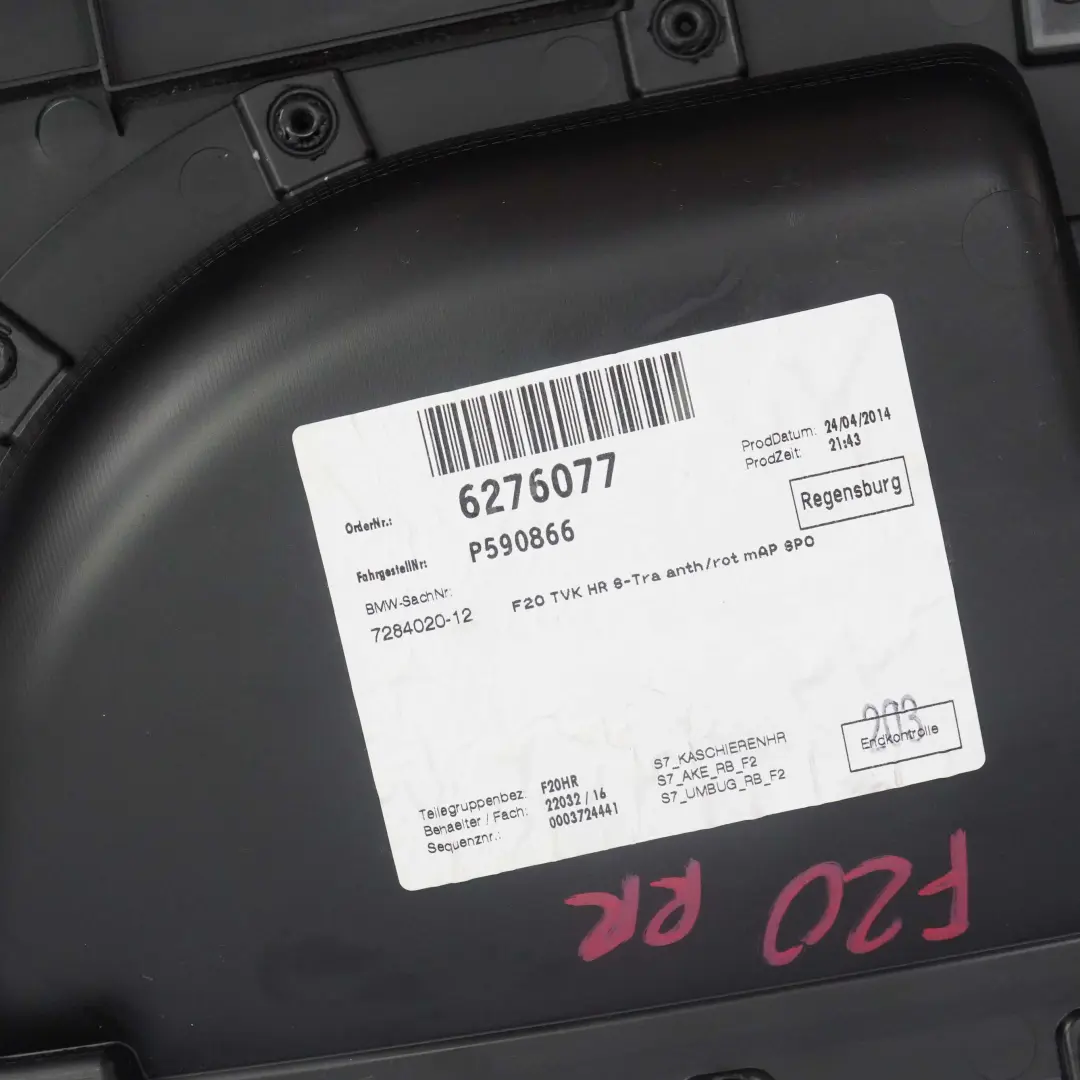 BMW F20 Boczek Drzwi Prawy Tył Materiał Antracyt - SKU 7284020 - Numer Części 7284020