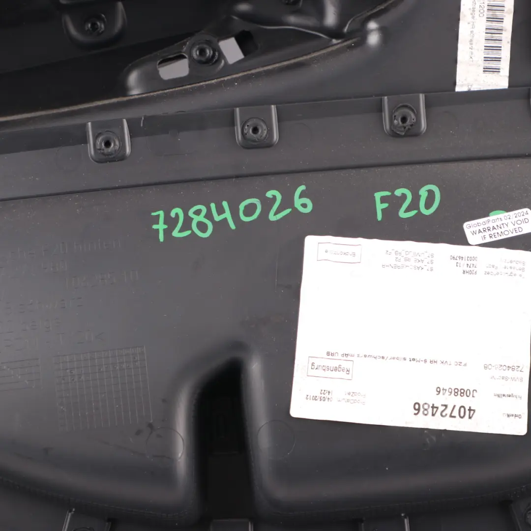 Door Card Rear Right O/S Door Lining Trim Panel Cloth Leather Metro to BMW F20 with Part number 7284026 BMW F20 Door Card Rear Right O/S Door Lining Trim Panel Cloth Leather Metro - SKU 7284026 - Part number 7284026