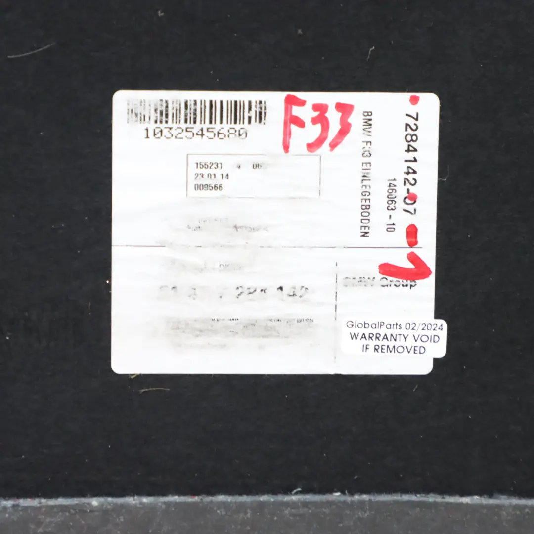 BMW F33 F83 M4 Wykładzina Podłoga Dywan Bagażnika - SKU 7284142-1 - Numer Części 7284142