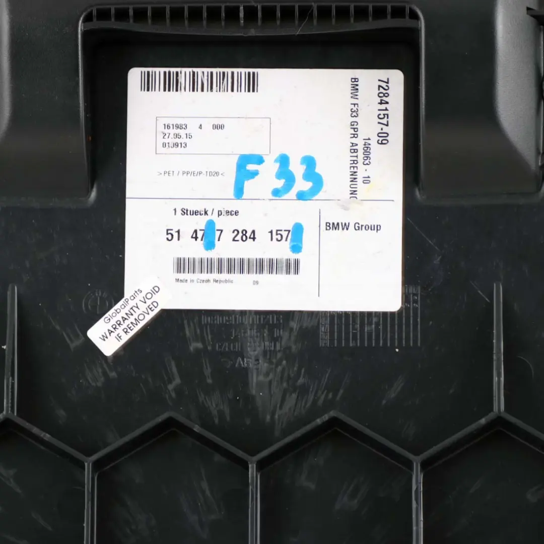 BMW F33 F83 M4 Osłona Pokrywa Obudowa Bagażnika - SKU 7284157 - Numer Części 7284157