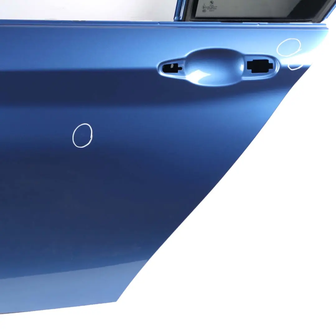 Left Door N/S Estorilblau Estoril Blue 2 Metallic - B45 to BMW 1 Series F20 Rear with Part number 7284515 BMW 1 Series F20 Rear Left Door N/S Estorilblau Estoril Blue 2 Metallic - B45 - SKU 7284515-EB - Part number 7284515