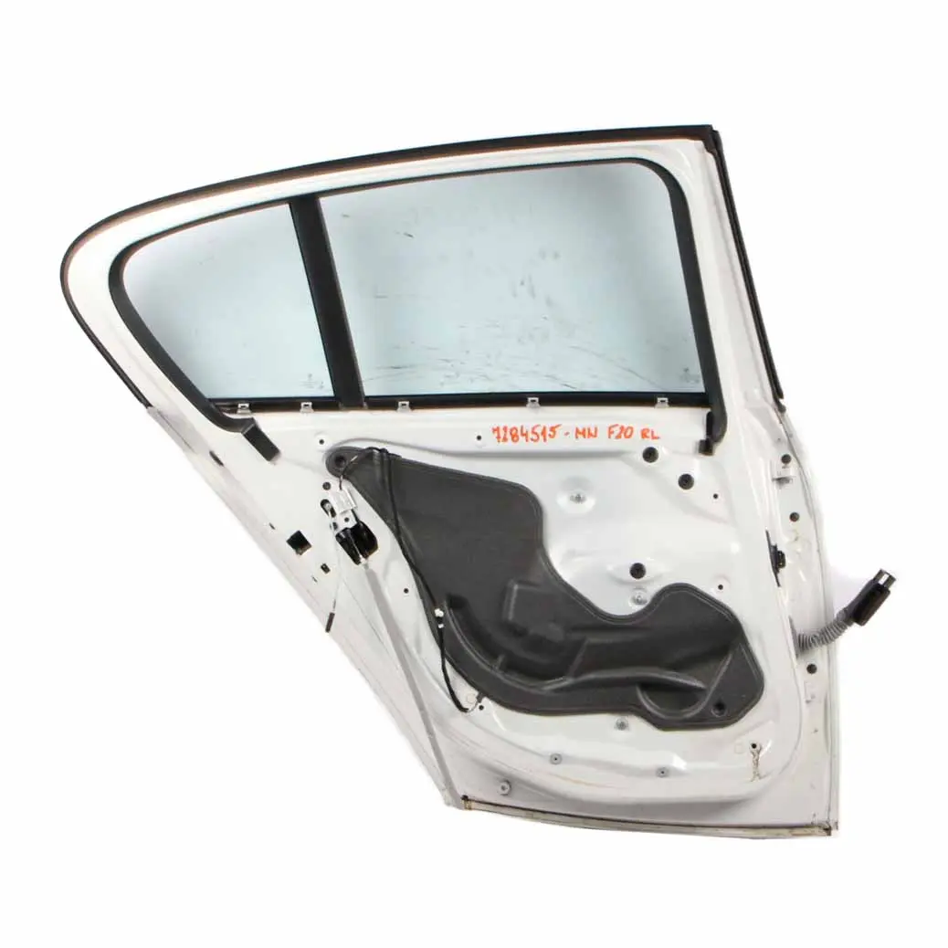 Left Door N/S Mineralweiss White Metallic - A96 to BMW F20 Rear with Part number 7284515 BMW F20 Rear Left Door N/S Mineralweiss White Metallic - A96 - SKU 7284515-MW1 - Part number 7284515