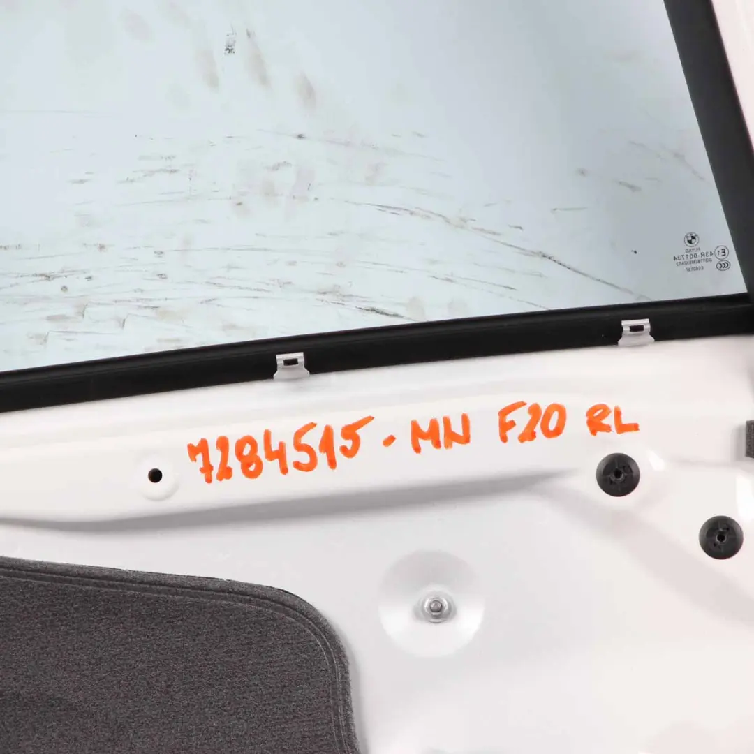 Left Door N/S Mineralweiss White Metallic - A96 to BMW F20 Rear with Part number 7284515 BMW F20 Rear Left Door N/S Mineralweiss White Metallic - A96 - SKU 7284515-MW1 - Part number 7284515