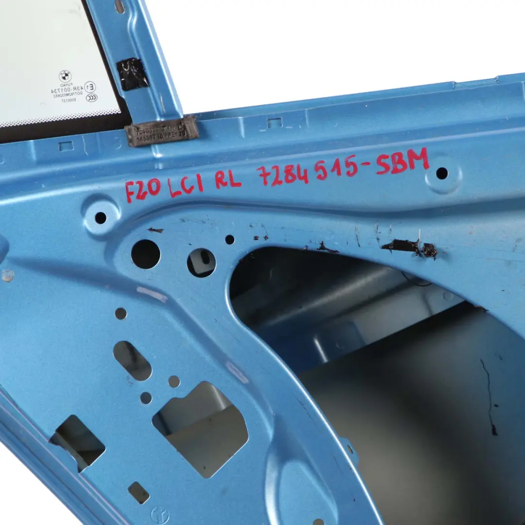 Door Rear Left N/S Seaside Blue Metallic - C1R to BMW F20 with Part number 7284515 BMW F20 Door Rear Left N/S Seaside Blue Metallic - C1R - SKU 7284515-SBM - Part number 7284515
