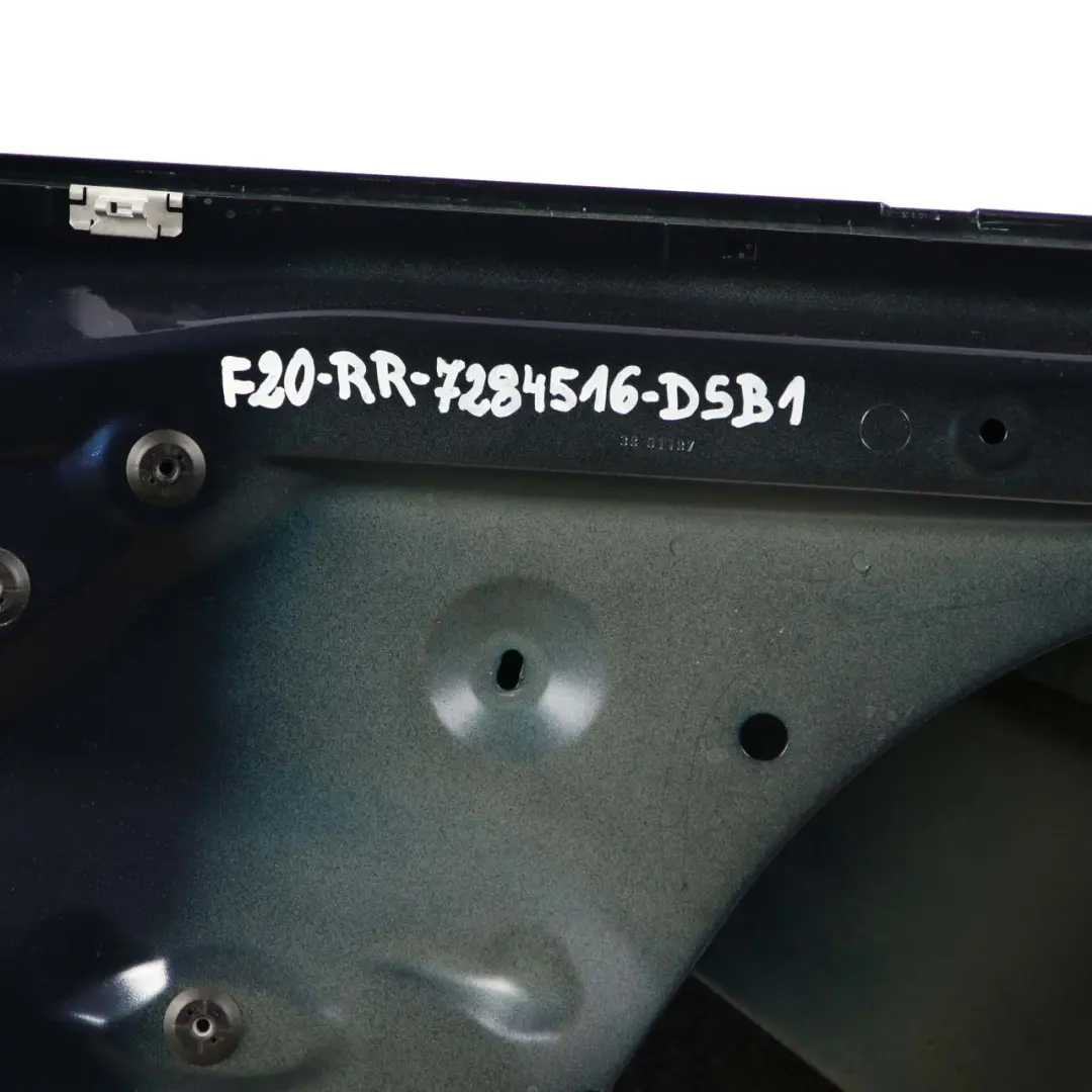 Door Rear Right O/S Tiefseeblau Deep Sea Blue Metallic - A76 to BMW F20 with Part number 7284516 BMW F20 Door Rear Right O/S Tiefseeblau Deep Sea Blue Metallic - A76 - SKU 7284516-DSB1 - Part number 7284516