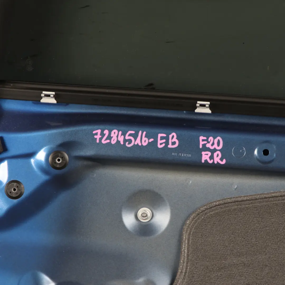 Door Rear Right O/S BMW F20 Estorilblau Estoril Blue II Metallic - B45 to with Part number 7284516 Door Rear Right O/S BMW F20 Estorilblau Estoril Blue II Metallic - B45 - SKU 7284516-EB - Part number 7284516