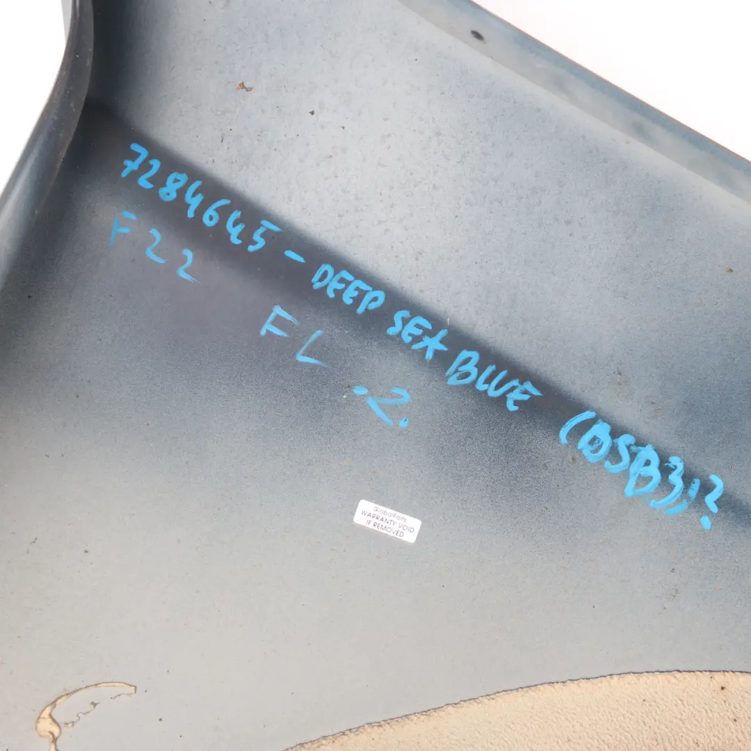 Wing Fender Panel BMW F20 F21 F22 Front Left Side N/S Tiefseeblau Blue - A76 to with Part number 7284645 Wing Fender Panel BMW F20 F21 F22 Front Left Side N/S Tiefseeblau Blue - A76 - SKU 7284645-DSB3 - Part number 7284645