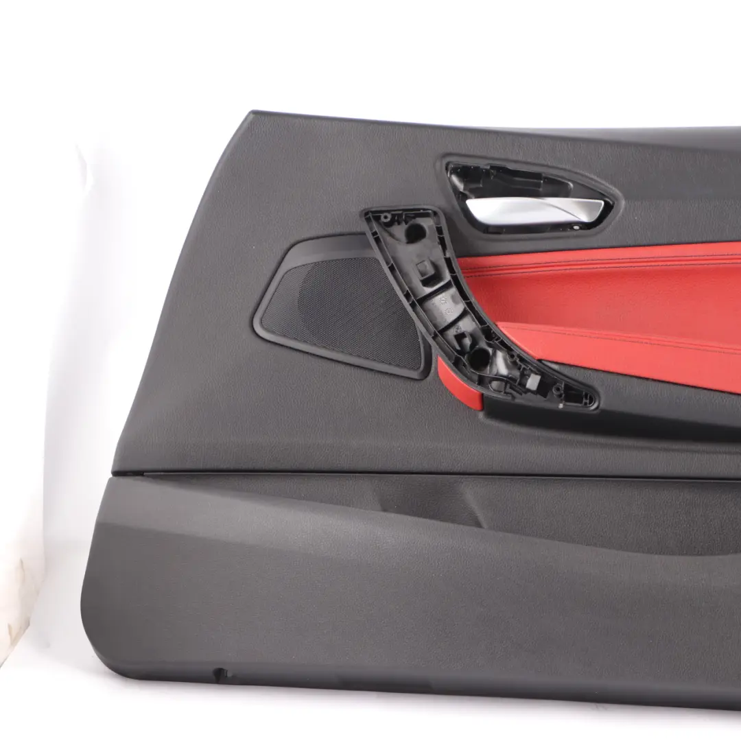 Tarjeta Puerta Delantera Derecha Forro Cuero Rojo Coral para BMW F21 F22 con número de pieza 7285390 BMW F21 F22 Tarjeta Puerta Delantera Derecha Forro Cuero Rojo Coral - SKU 7285390 - Número de pieza 7285390