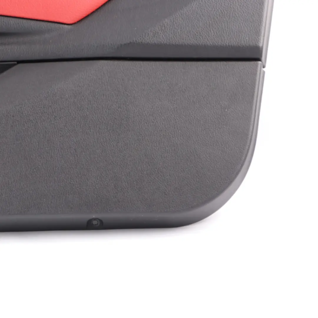 Tarjeta Puerta Delantera Derecha Forro Cuero Rojo Coral para BMW F21 F22 con número de pieza 7285390 BMW F21 F22 Tarjeta Puerta Delantera Derecha Forro Cuero Rojo Coral - SKU 7285390 - Número de pieza 7285390