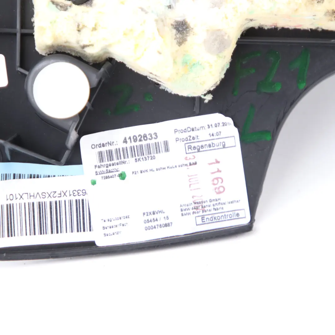 Lateral Trim Panel Rear Left N/S Lining Black Leather Dakota to BMW F21 with Part number 7285407 BMW F21 Lateral Trim Panel Rear Left N/S Lining Black Leather Dakota - SKU 7285407 - Part number 7285407