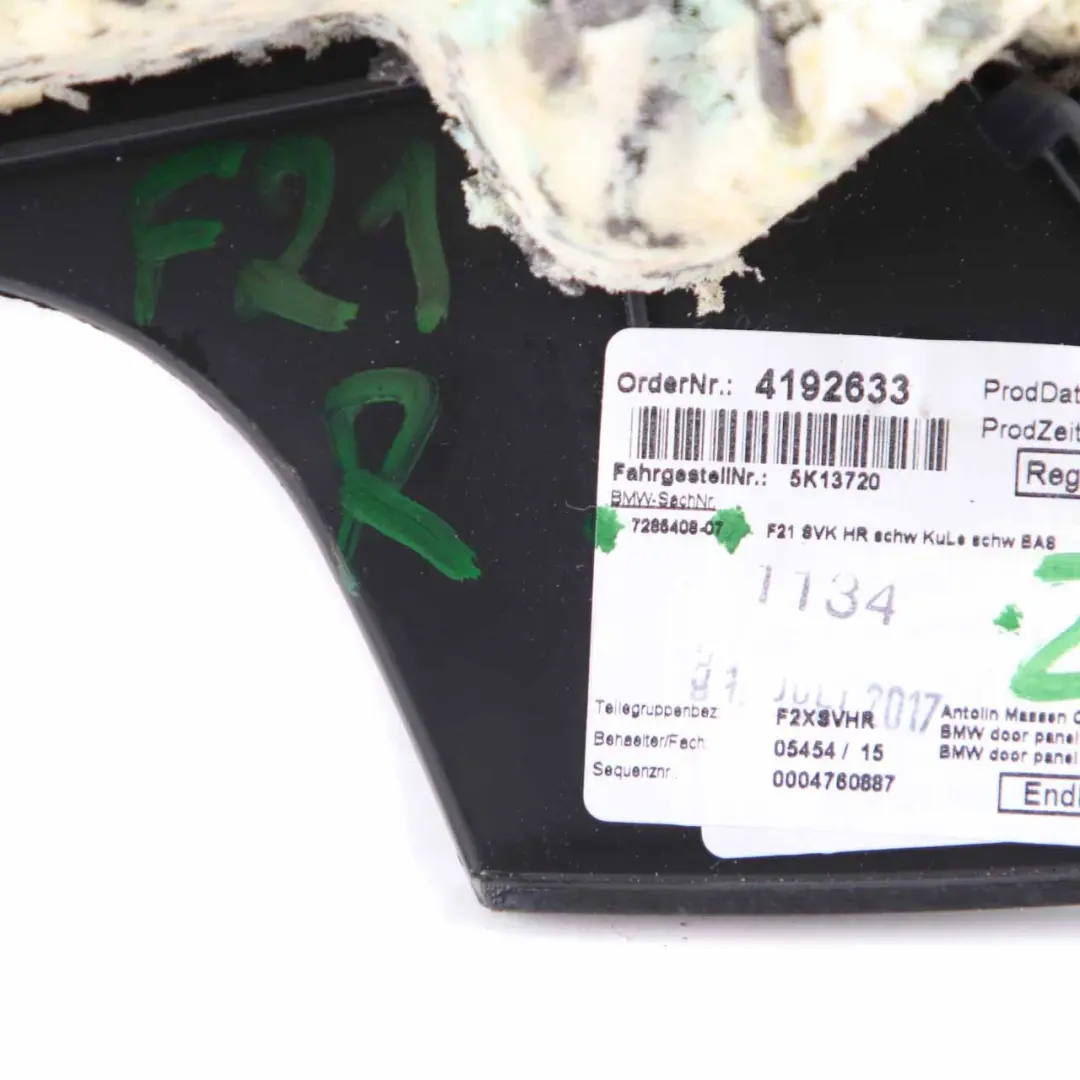 Lateral Trim Panel Rear Right O/S Lining Black Leather Dakota to BMW F21 with Part number 7285408 BMW F21 Lateral Trim Panel Rear Right O/S Lining Black Leather Dakota - SKU 7285408 - Part number 7285408