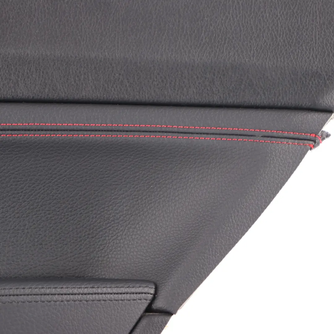 Lateral Trim Panel Rear Right O/S Lining Black Leather Dakota Red Thread to BMW F21 with Part number 7285414 BMW F21 Lateral Trim Panel Rear Right O/S Lining Black Leather Dakota Red Thread - SKU 7285414 - Part number 7285414