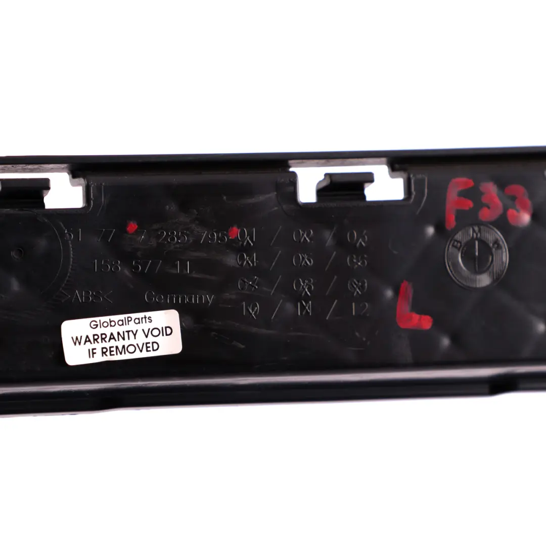 Support de bas de caisse latéral gauche LH4 pour BMW F32 F33 à propos du numéro de pièce 7285795 BMW F32 F33 Support de bas de caisse latéral gauche LH4 - SKU 7285795 - Numéro de pièce 7285795