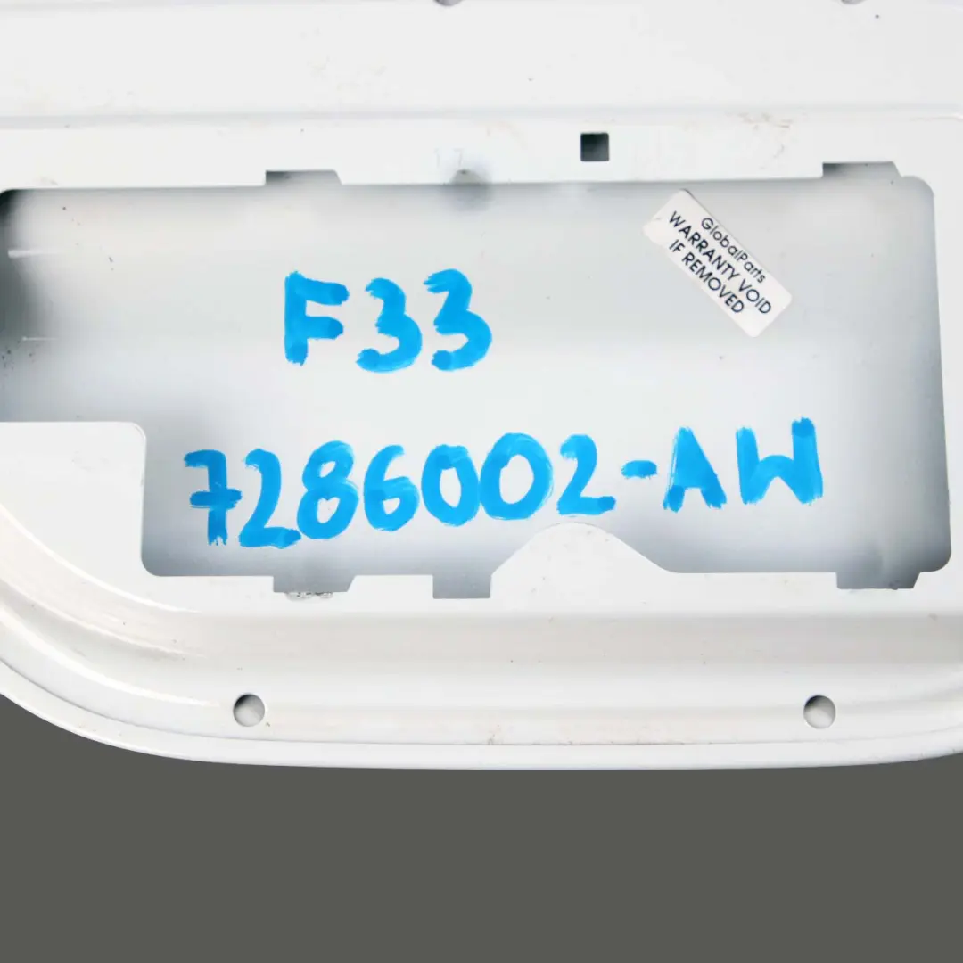 Filler Fill-in Flap Cover Cap Alpinweiss III White 300 to BMW 4 Series F33 Fuel with Part number 7286002 BMW 4 Series F33 Fuel Filler Fill-in Flap Cover Cap Alpinweiss III White 300 - SKU 7286002-AW - Part number 7286002