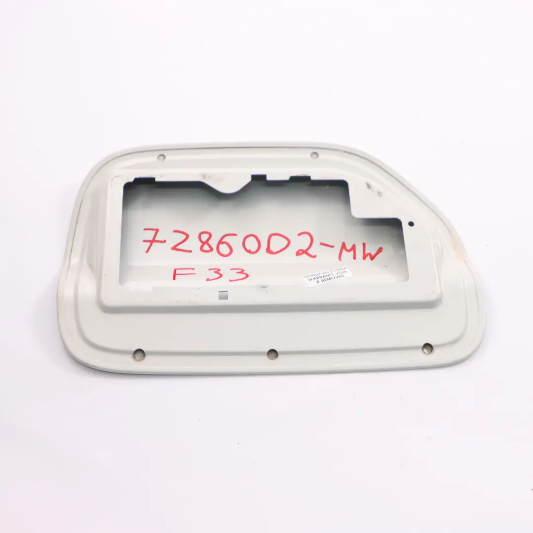 Capuchon de trappe à carburant Blanc minéral métallisé A96 pour BMW F33 à propos du numéro de pièce 7286002 BMW F33 Capuchon de trappe à carburant Blanc minéral métallisé A96 - SKU 7286002-MW - Numéro de pièce 7286002