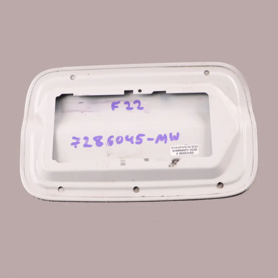 Flap Filler Fill In Cover Cap Mineral White - A96 to BMW F22 Fuel with Part number 7286045 BMW F22 Fuel Flap Filler Fill In Cover Cap Mineral White - A96 - SKU 7286045-MW - Part number 7286045