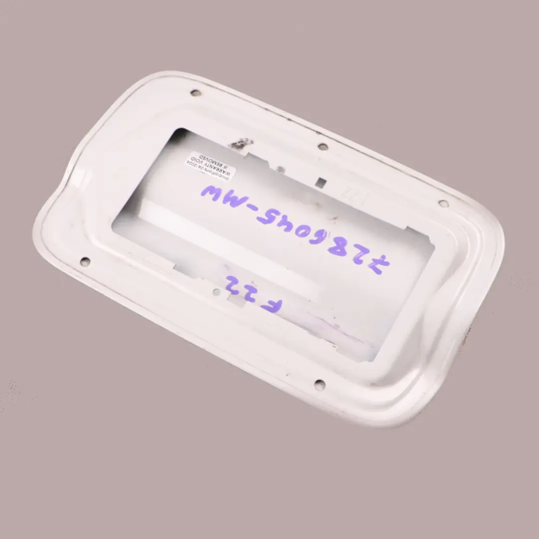 Flap Filler Fill In Cover Cap Mineral White - A96 to BMW F22 Fuel with Part number 7286045 BMW F22 Fuel Flap Filler Fill In Cover Cap Mineral White - A96 - SKU 7286045-MW - Part number 7286045