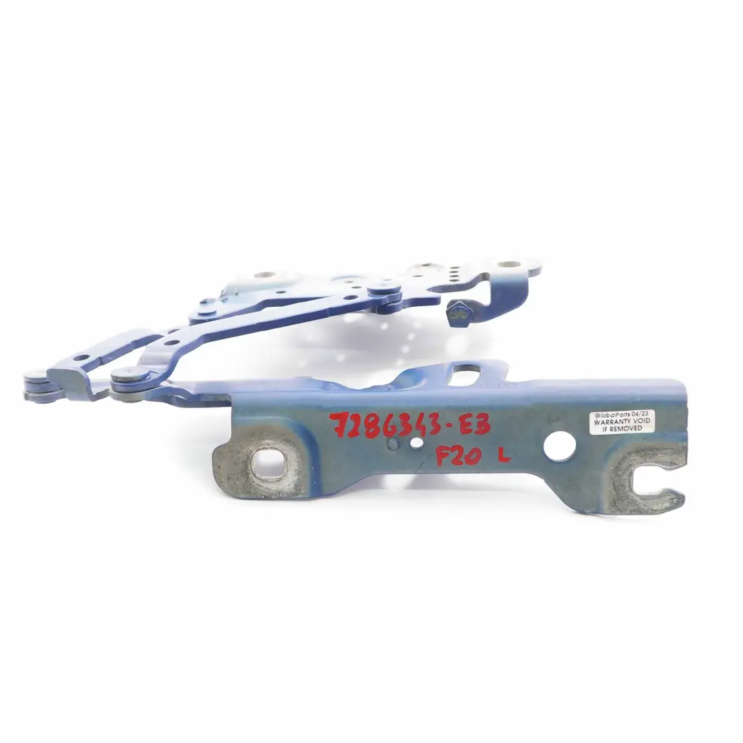 Hood Hinge BMW F20 F21 F30 Front Bonnet Left N/S Estoril Blue - B45 7336699 to with Part number 7286343 Hood Hinge BMW F20 F21 F30 Front Bonnet Left N/S Estoril Blue - B45 7336699 - SKU 7286343-EB - Part number 7286343