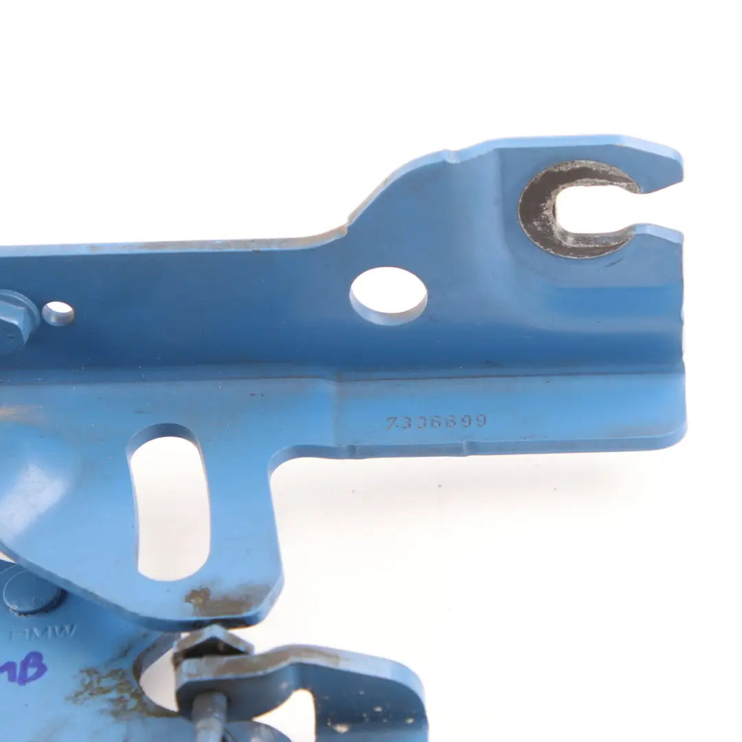 Hood Hinge BMW F20 F21 F30 Front Bonnet Left N/S Yas Marina Blue - B68 7336699 to with Part number 7286343 Hood Hinge BMW F20 F21 F30 Front Bonnet Left N/S Yas Marina Blue - B68 7336699 - SKU 7286343-YMB - Part number 7286343