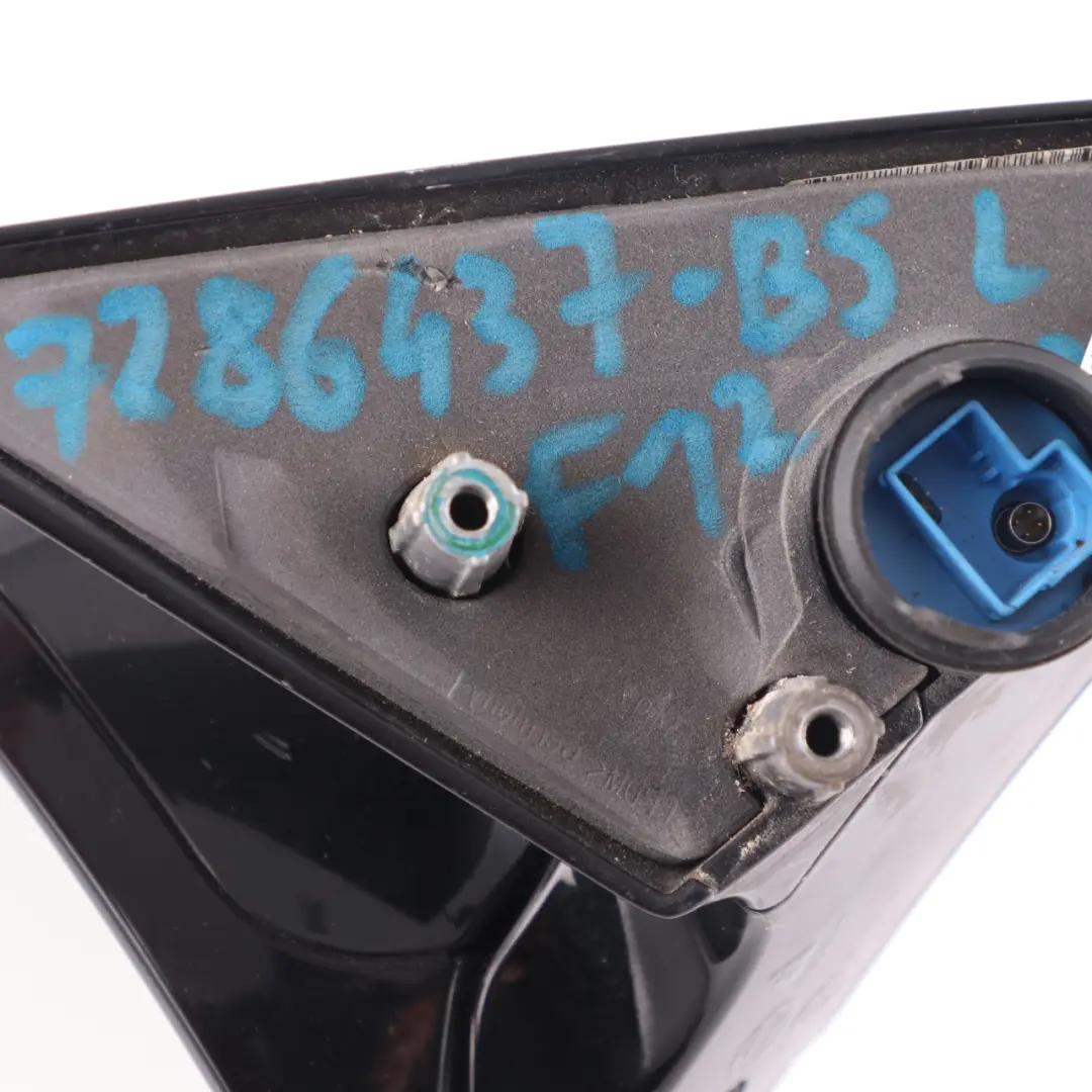  Wing Mirror BMW F12 Door Left N/S Heated Auto Dip Black Sapphire - 475 - SKU rhd-7286437-BS - Part number 7286437