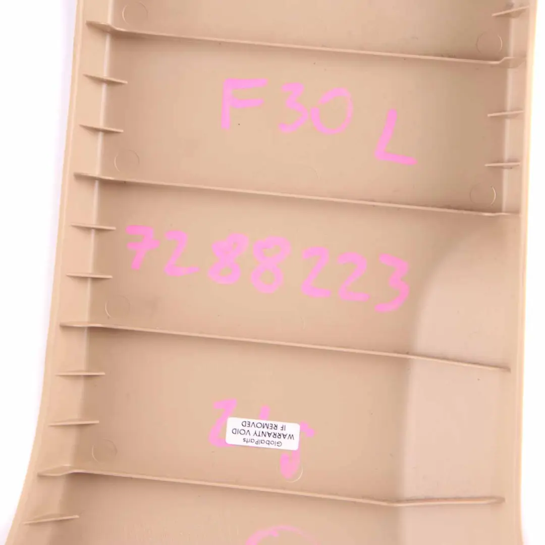 BMW F30 F31 F80 M3 Tapa Columna B Inferior Derecha Negro - SKU 7288223 - Número de pieza 7288223