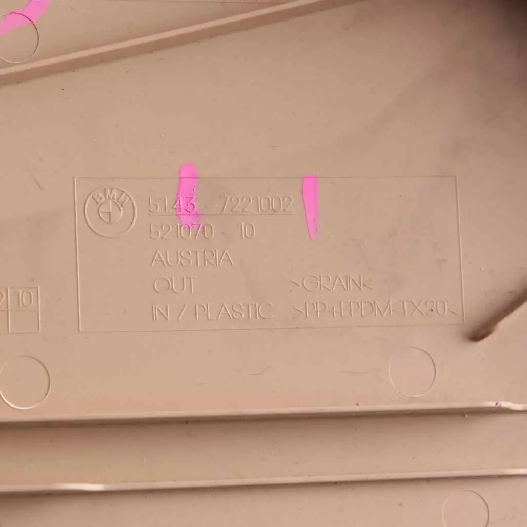 BMW F30 F31 F80 M3 Cover B-Column Bottom Right O/S Veneto Beige 7221002 - SKU 7288224 - Part number 7288224