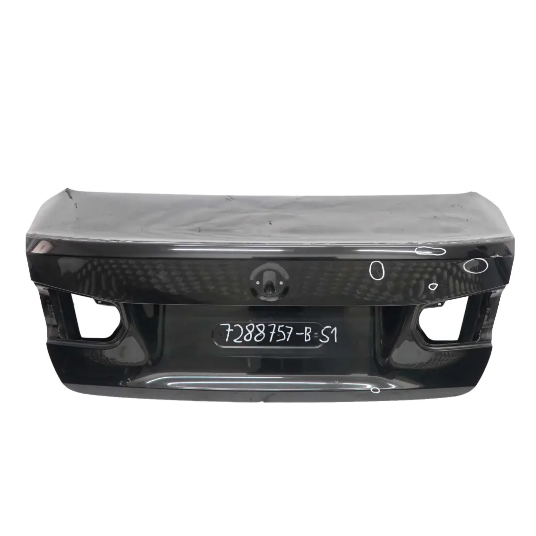 Boot Trunk Lid Tailgate Black Sapphire Metallic - 475 to BMW 3 F30 F80 M3 Rear with Part number 7288757 BMW 3 F30 F80 M3 Rear Boot Trunk Lid Tailgate Black Sapphire Metallic - 475 - SKU 7288757-BS1 - Part number 7288757