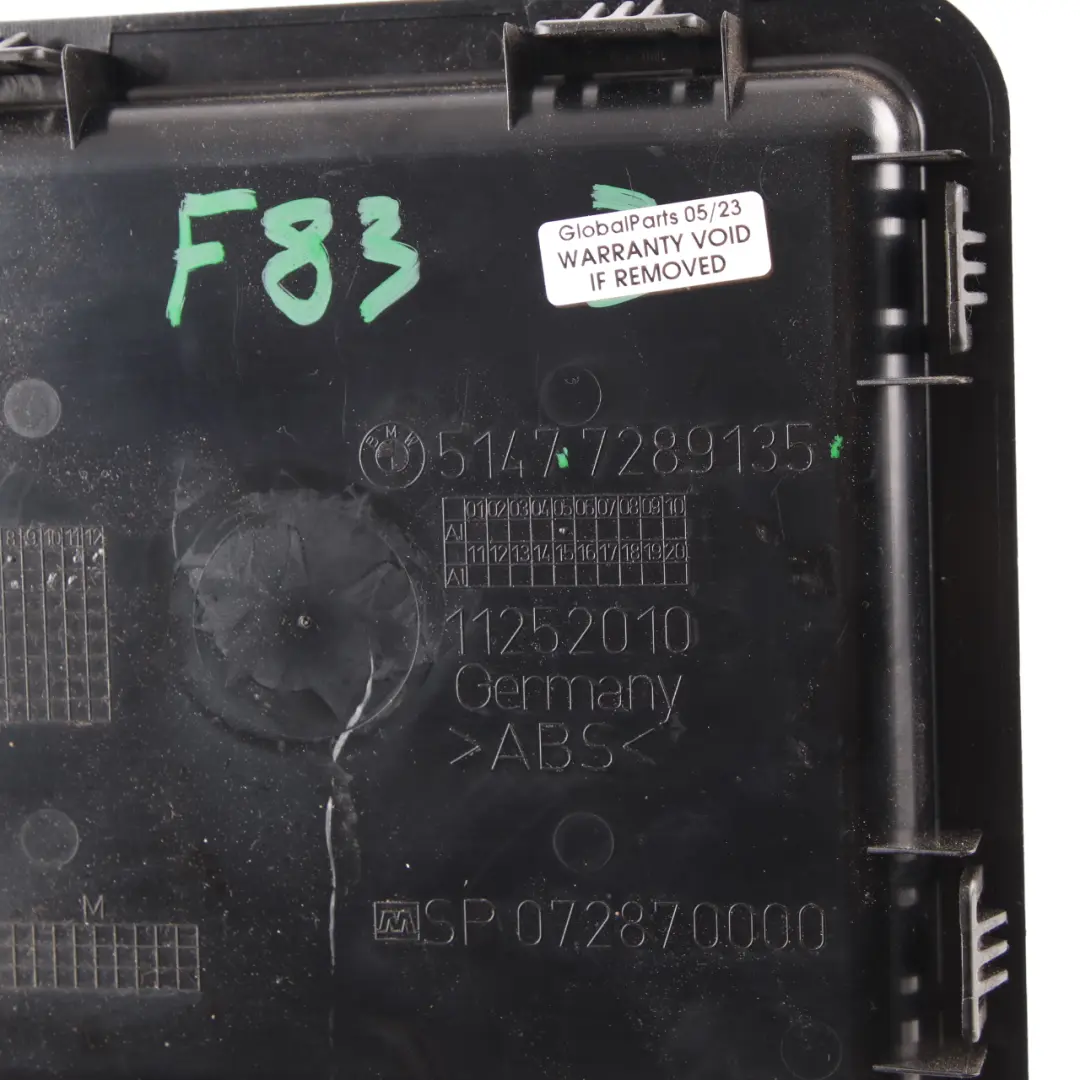 Piso Baúl Bandeja Almacenamiento Cubierta Izquierda para BMW F33 F83 M4 Convertible con número de pieza 7289135 BMW F33 F83 M4 Convertible Piso Baúl Bandeja Almacenamiento Cubierta Izquierda - SKU 7289135 - Número de pieza 7289135