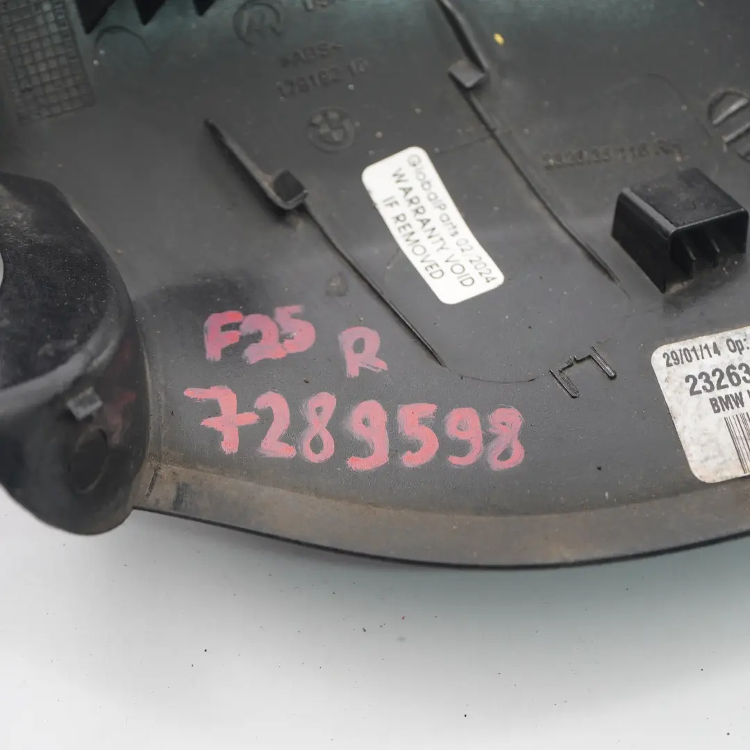 Specchietto retrovisore inferiore destro copertura cappuccio esterno per BMW X3 F25 con numero di parte 7289598 BMW X3 F25 Specchietto retrovisore inferiore destro copertura cappuccio esterno - SKU 7289598 - Numero di parte 7289598