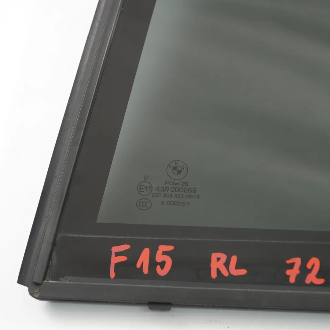 Puerta Ventana Fija Trasero Izquierdo Triángulo SSG Negro AS3 para BMW X5 F15 con número de pieza 7289685 BMW X5 F15 Puerta Ventana Fija Trasero Izquierdo Triángulo SSG Negro AS3 - SKU 7289685 - Número de pieza 7289685