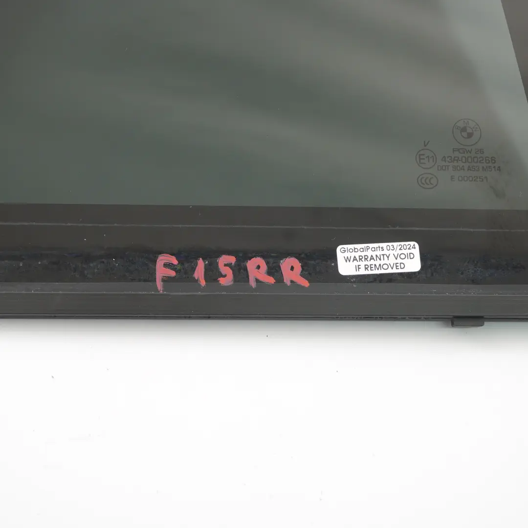BMW X5 F15 Puerta Ventana Fija Vidrio Traser Derecho Triángulo Negro AS3 - SKU 7289686 - Número de pieza 7289686