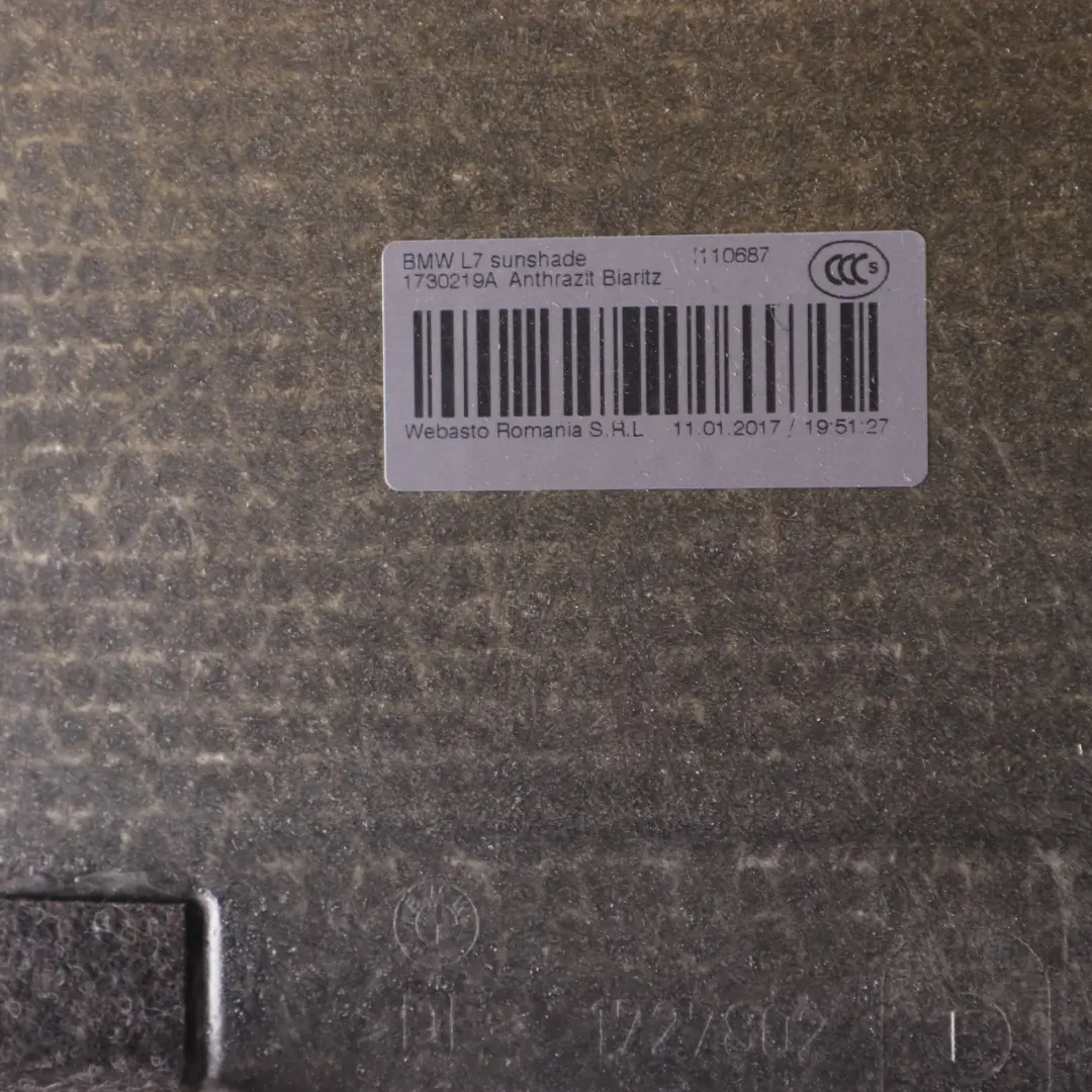 Techo corredizo Sunroof Headliner Recubrimiento Panel Antracita para BMW F20 F22 con número de pieza 7290642 BMW F20 F22 Techo corredizo Sunroof Headliner Recubrimiento Panel Antracita - SKU 7290642 - Número de pieza 7290642