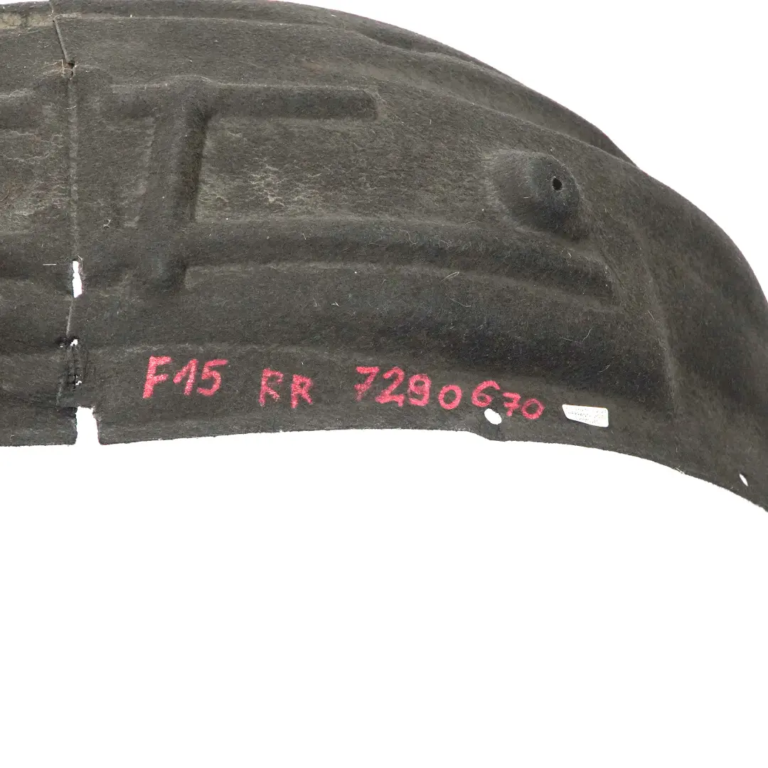 BMW X5 F15 Rad kasten hinten rechts Gehäuse abdeckung Spritz schutz - SKU 7290670 - Teilenummer 7290670