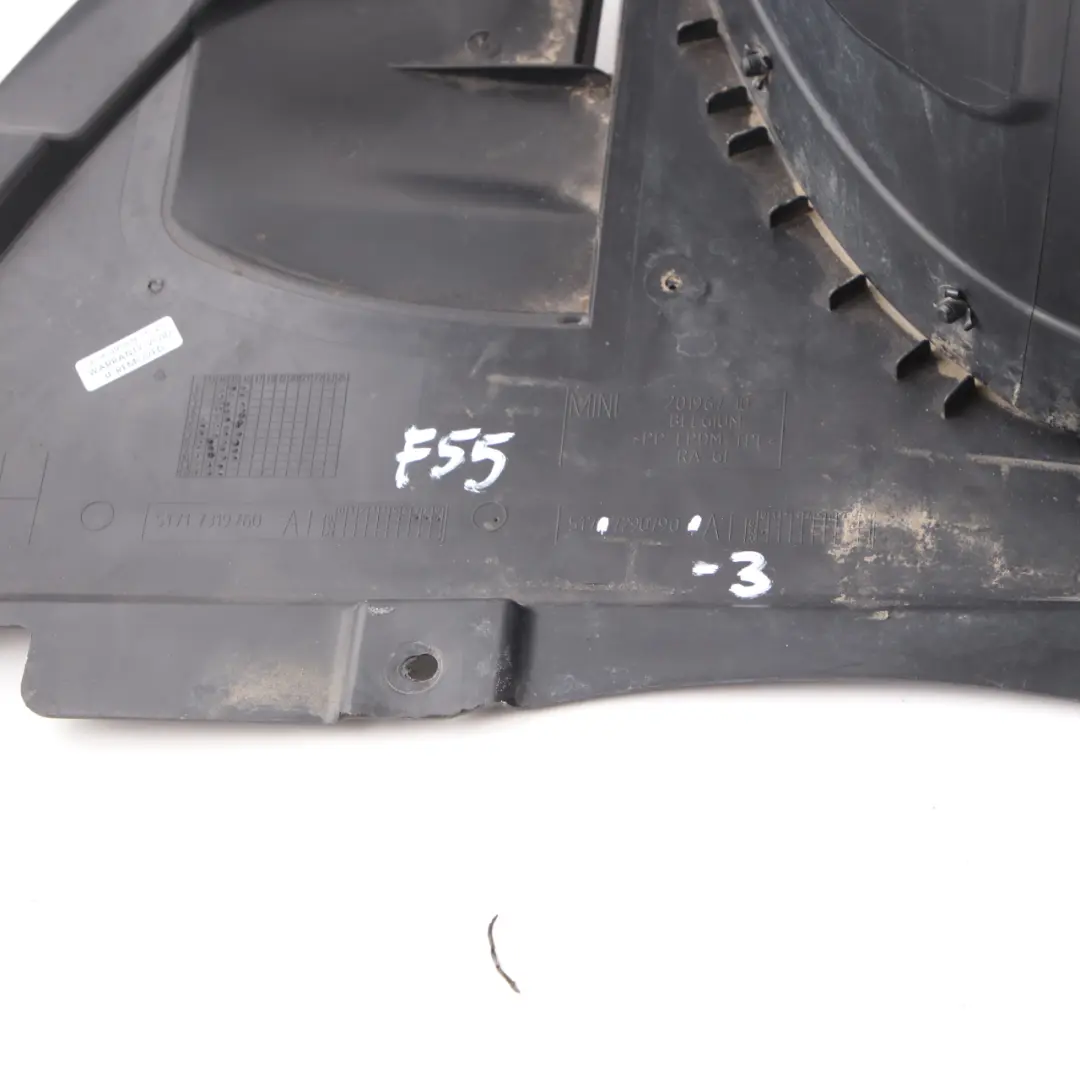 Arch Front Right O/S Wheel Splash Shield Cover Panel to Mini F55 F56 Wheel with Part number 7290790 Mini F55 F56 Wheel Arch Front Right O/S Wheel Splash Shield Cover Panel - SKU 7290790-3 - Part number 7290790