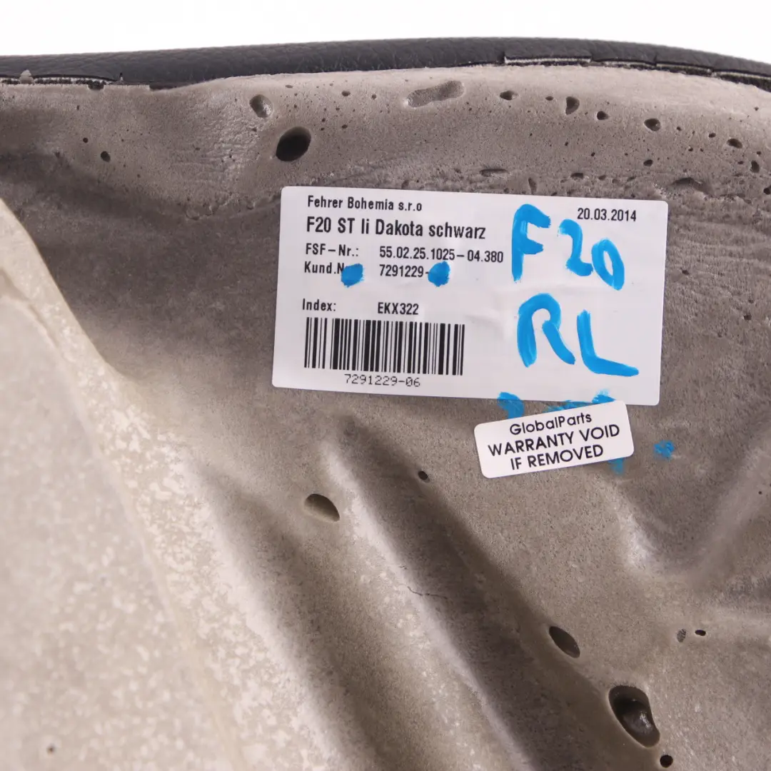 BMW F20 F21 Asiento Trasero Izquierdo Lateral Acabado Cuero Negro - SKU 7291229 - Número de pieza 7291229