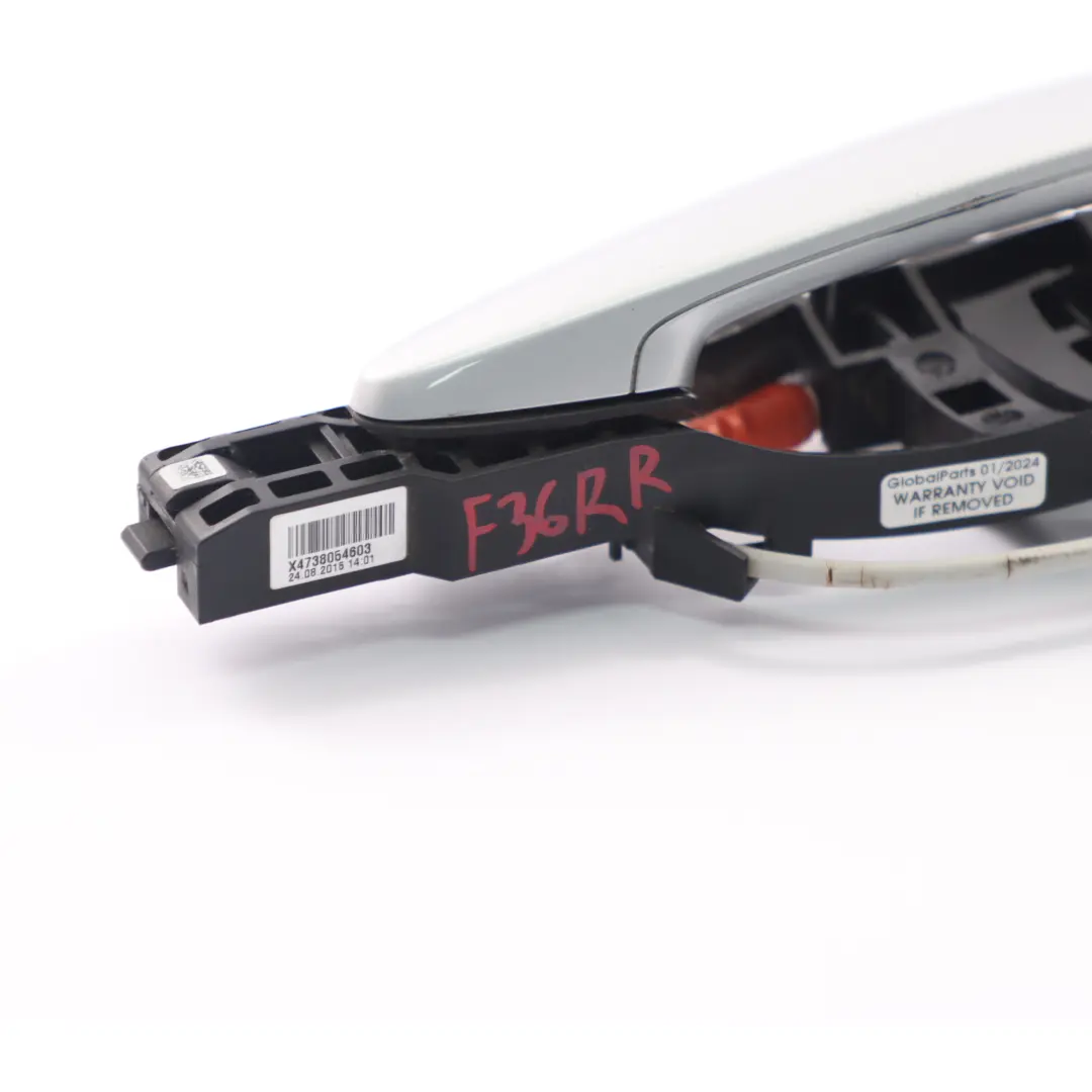 BMW F36 Door Handle Rear Right O/S Grab Outside Glacier Silver Metallic - A83 - SKU 7291413-GSB - Part number 7291413