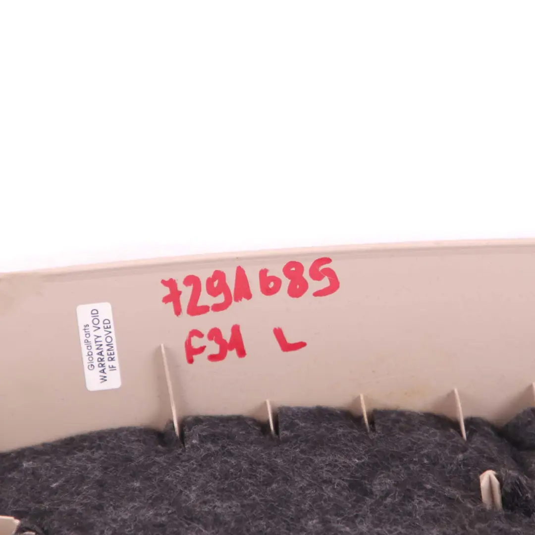 Column C Pillar Trim Rear Left N/S Oyster to BMW 3 Series F31 LCI Cover with Part number 7291685 BMW 3 Series F31 LCI Cover Column C Pillar Trim Rear Left N/S Oyster - SKU 7291685 - Part number 7291685