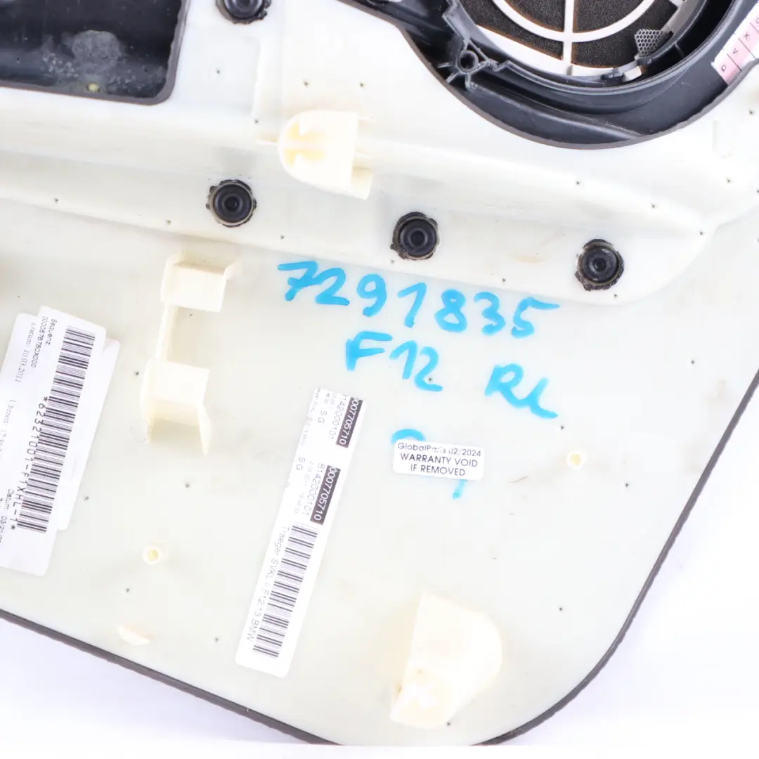 Lateral Trim Panel Rear Left N/S Side Cover HiFi Leather Ivory White to BMW F12 with Part number 7291835 BMW F12 Lateral Trim Panel Rear Left N/S Side Cover HiFi Leather Ivory White - SKU 7291835 - Part number 7291835